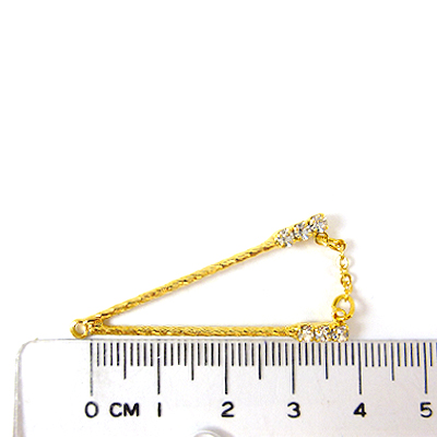 金色刻紋尖塔形鑲鑽