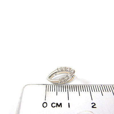 銅鍍正白K色尖角橢圓鑲鑽夾頭