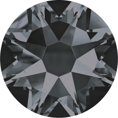 SS34(7mm)圓形平底鑽-銀色夜影