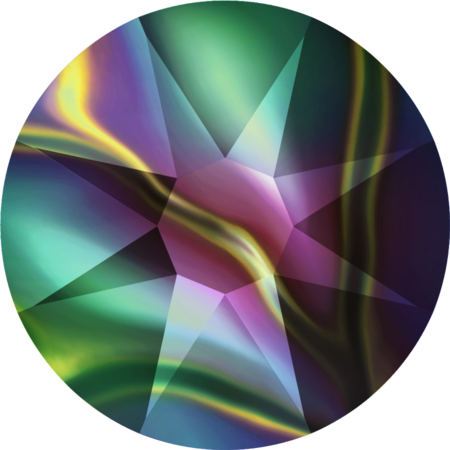 SS34(7mm)圓形平底鑽-幻彩墨綠