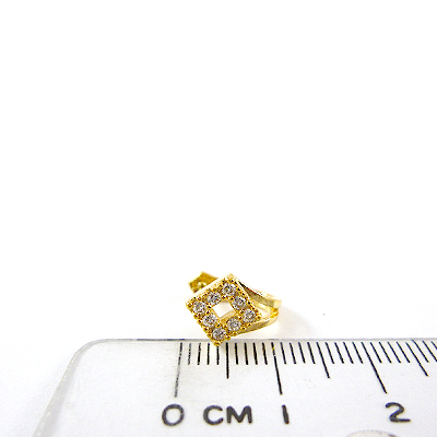 銅鍍金色中空菱形鑲鑽夾頭