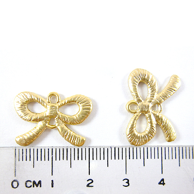 銅鍍霧金色雙孔蝴蝶結