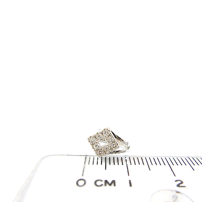 銅鍍正白K色中空菱形鑲鑽夾頭