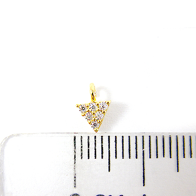 銅鍍金色單孔鑲鑽三角形