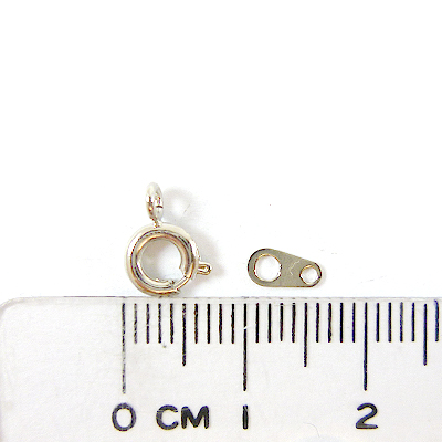 銅鍍正白k色單孔彈簧圈扣頭附扣片