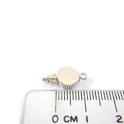 銅鍍厚白k色單孔圓扁形扣頭