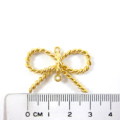 銅鍍霧金色雙孔螺紋蝴蝶結