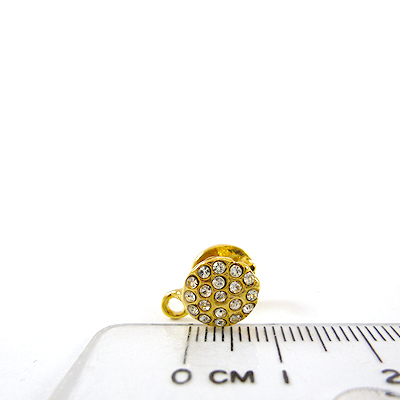 金色圓形鑲鑽耳環夾頭