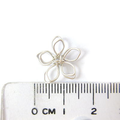 銅鍍霧銀色折線橢圓葉十瓣花