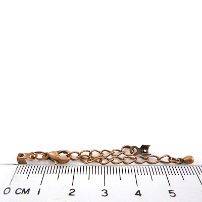 紅古銅問字鉤調節鍊+夾山-3x2mm