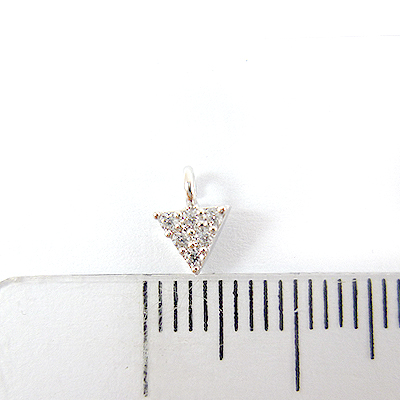 銅鍍正白K色單孔鑲鑽三角形