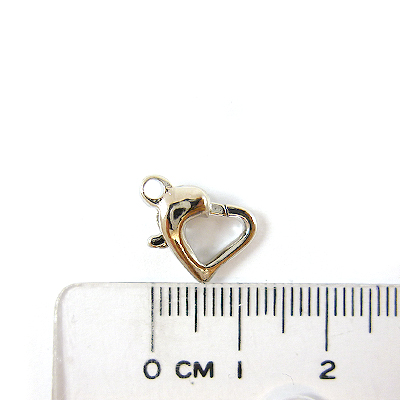 銅鍍正白K色心形勾