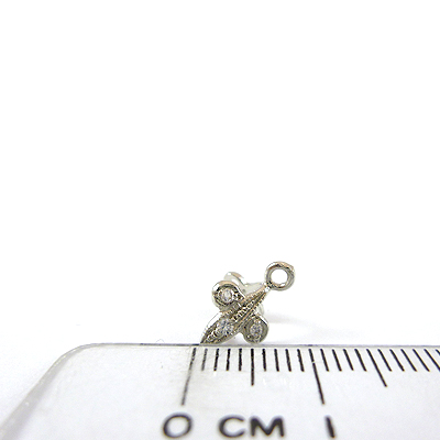 銅鍍正白K色三叉葉形直洞耳環夾頭