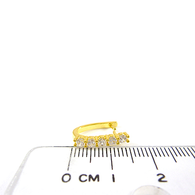 銅鍍金色一字形鑲鑽夾頭