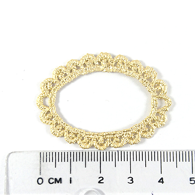 銅鍍霧金色橢圓蕾絲