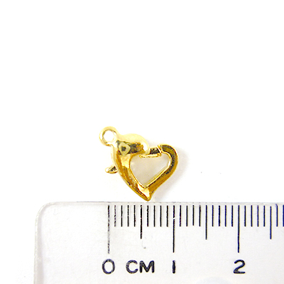 銅鍍金色心形勾
