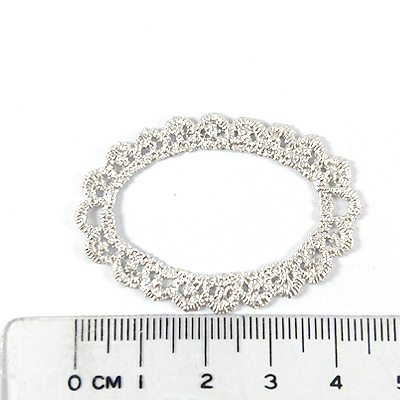 銅鍍霧金色橢圓蕾絲