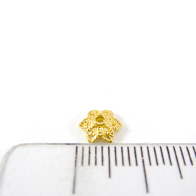 銅鍍金色六尖瓣花帽