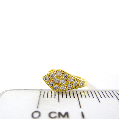 銅鍍金色菱形鑲鑽夾頭