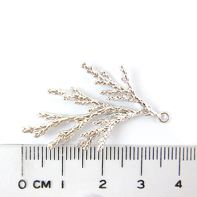 銅鍍霧銀色單孔松枝