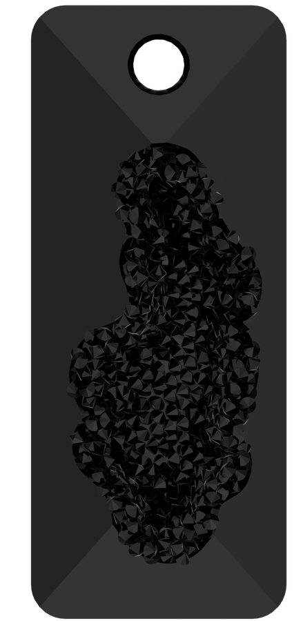 26MM生長水晶長方形-黑色