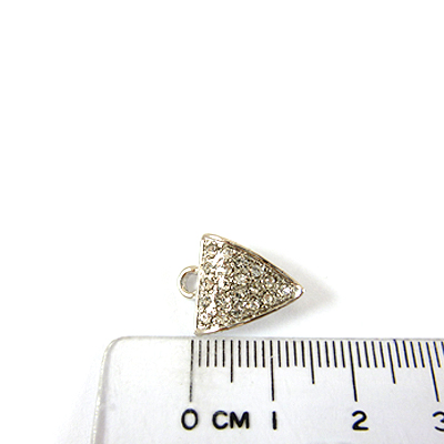 銅鍍正白K色波浪三角形鑲鑽