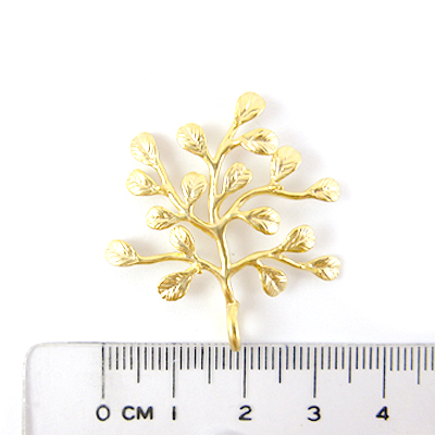銅鍍霧金色單孔枝葉附黏針