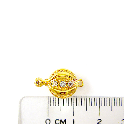 銅鍍金色單孔鑲鑽豆形扣頭