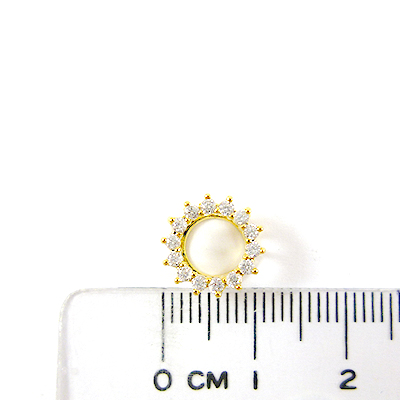 銅鍍金色太陽光芒鑲鑽夾頭