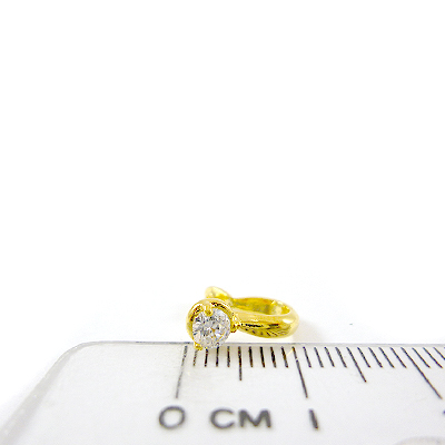 銅鍍金色鎖孔形鑲鑽夾頭