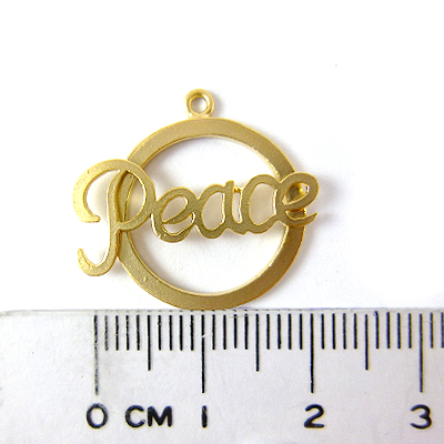 銅鍍霧金色單孔中空圓形peace