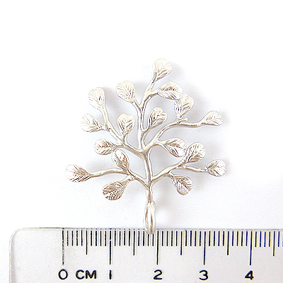 銅鍍霧銀色單孔枝葉附黏針