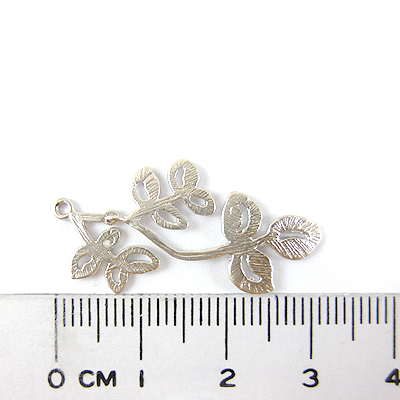 銅鍍霧銀色單孔兩段式葉子