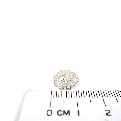 銅鍍正白K色點紋菊花花帽