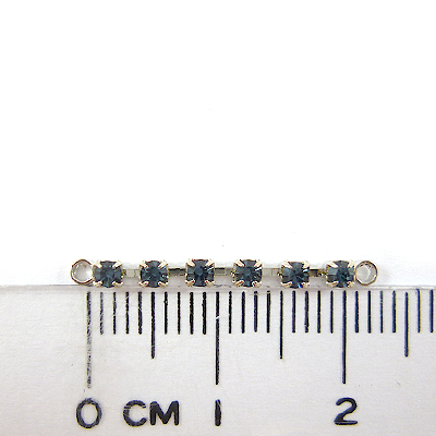 正白K色雙孔六顆排鑽-灰藍