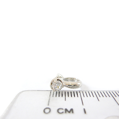 銅鍍正白K色鎖孔形鑲鑽夾頭