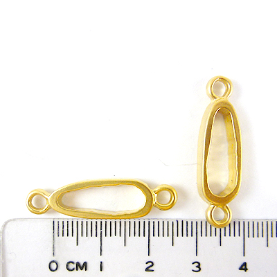 銅鍍霧金色雙孔中空橢圓-22mm