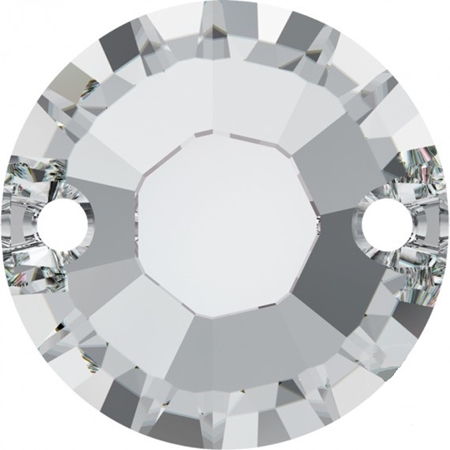 12mm雙孔平底圓形-白銀彩