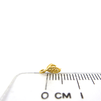 金色點紋葉子耳環夾頭