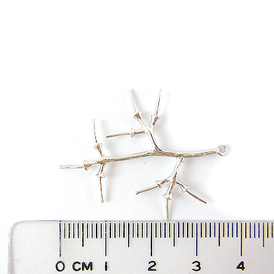 銅鍍霧銀色單孔樹枝