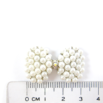 銅鍍正白K色鑲珠領結