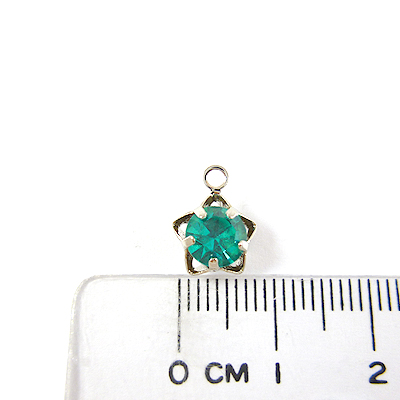 正白K單孔五角星底座圓形鑽-孔雀綠