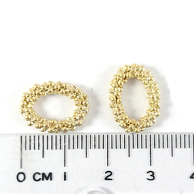 銅鍍霧金色顆粒橢圓圈