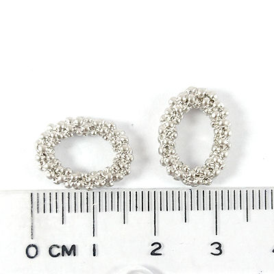 銅鍍霧銀色顆粒橢圓圈