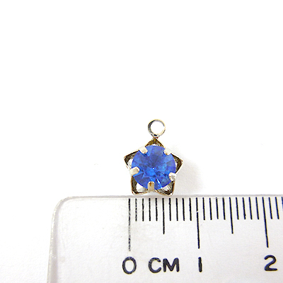 正白K單孔五角星底座圓形鑽-筆藍