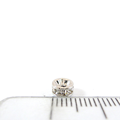 5mm銅鍍白K色圓形內凹鑲鑽隔珠