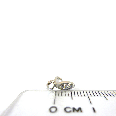 銅鍍正白K色橢圓葉鑲鑽夾頭