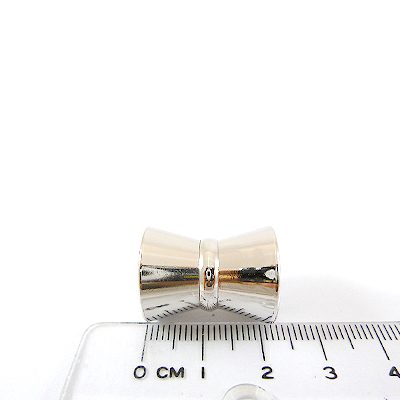 銅鍍正白K色單孔扯鈴形磁鐵扣