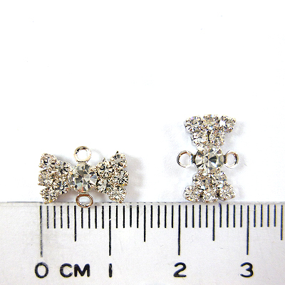 正白K雙孔領結鑲鑽