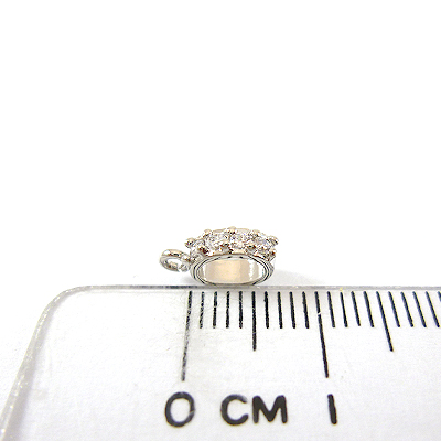 銅鍍正白K色單孔橢圓圈鑲鑽